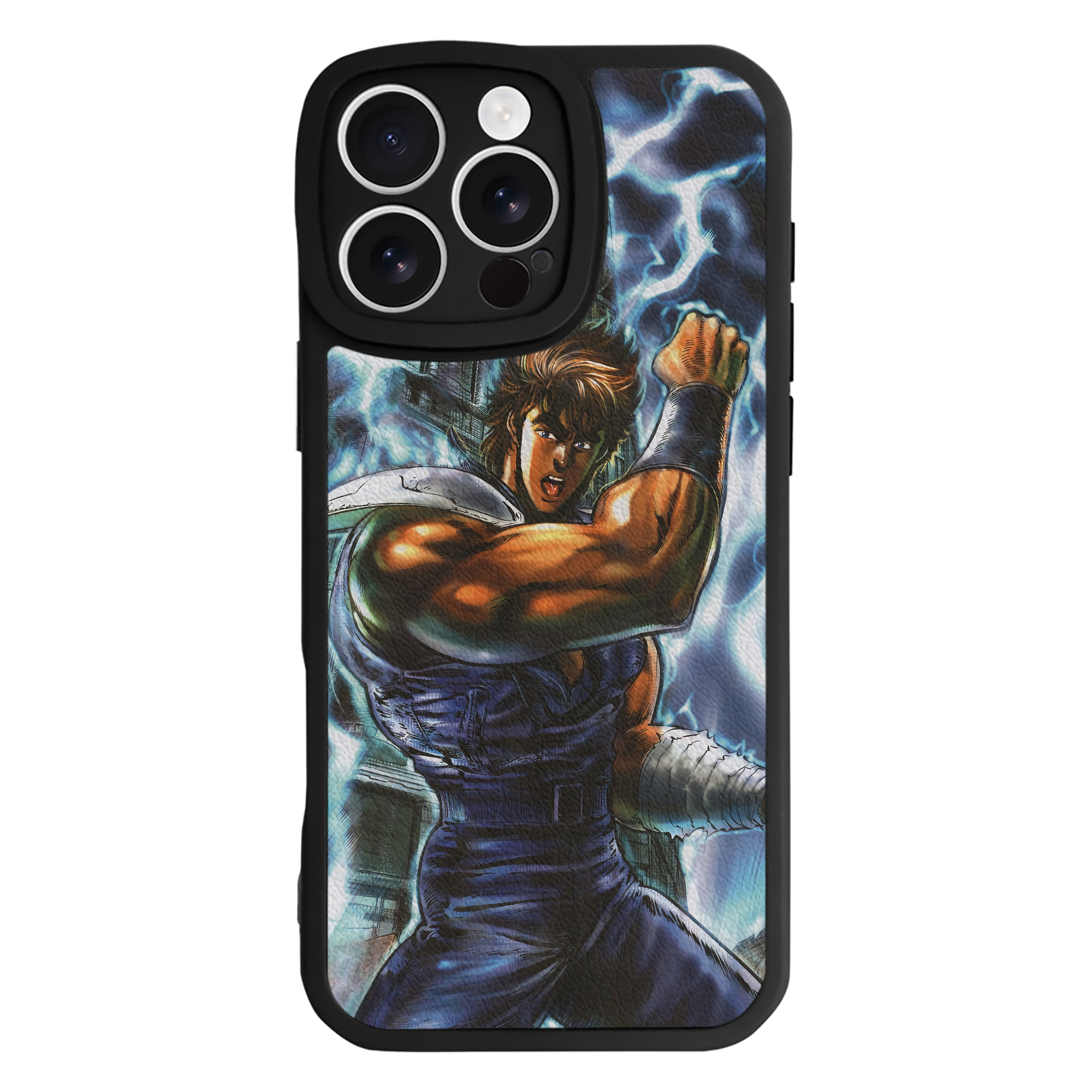 （画像用） 北斗の拳 Fist of the North Star 【iPhone 16シリーズ対応】シリコンスマホケース（レザー調） 材質：シリコン